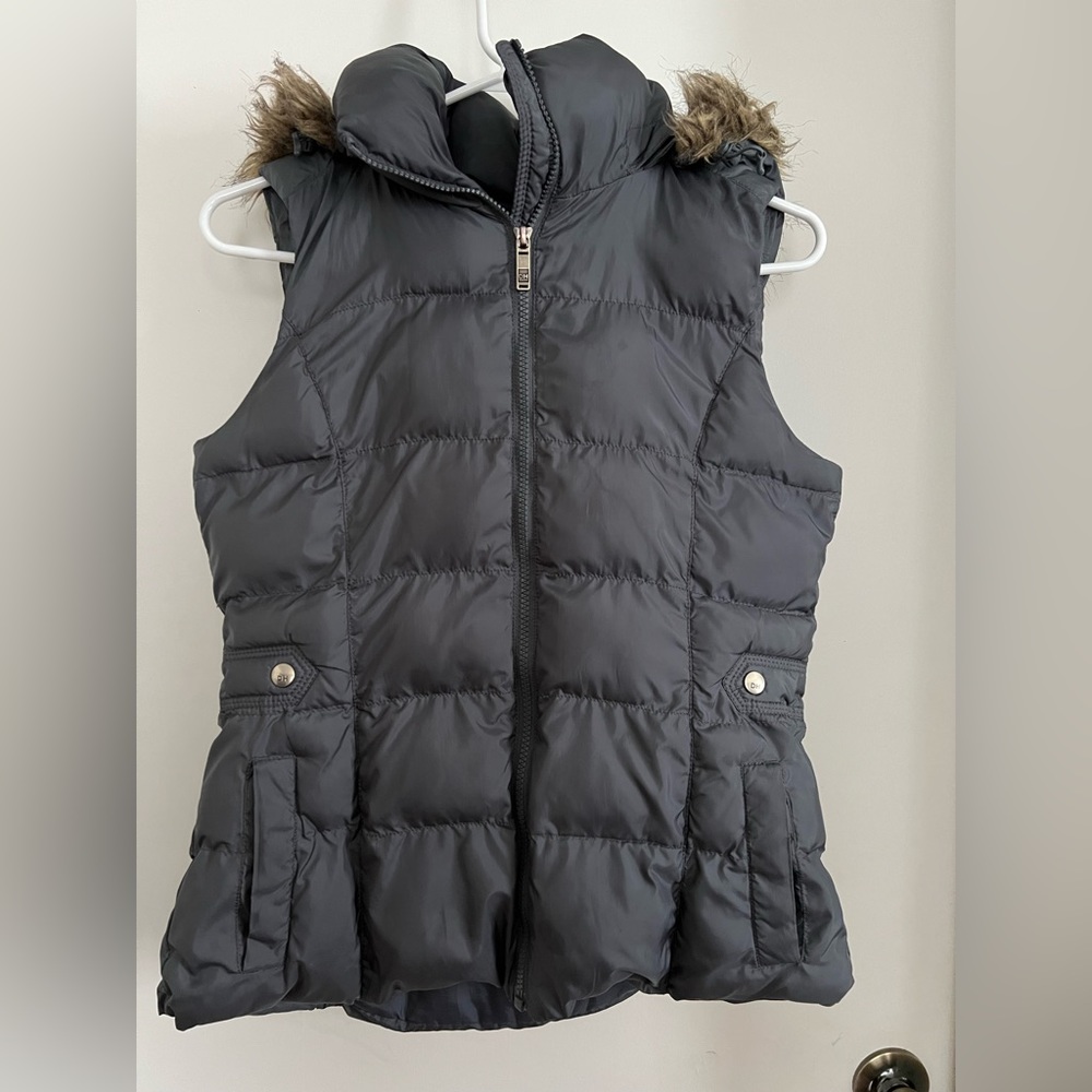Charcoal grey puffer vest